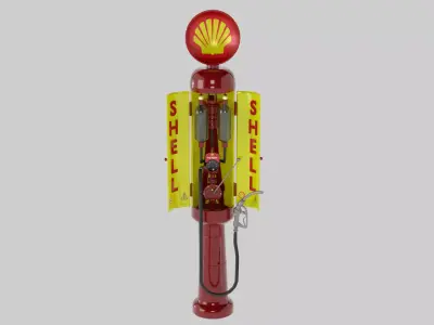 Old Gas And fuel Pump Low-poly  game-ready PBR 3D model  Low-poly 3D model