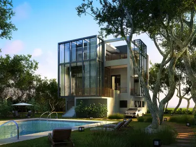 3D model of 2022 luxury fashion villa exterior 39 3D model