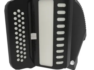 Accordian Low-poly 3D model