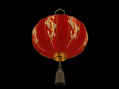 Chinese Red  Lantern  Low-poly 3D model