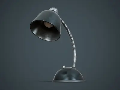 Old table lamp Low-poly 3D model