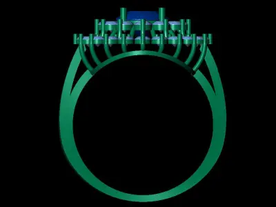 Women Ring 49 low weight diamond round top shape women ring 3D print model