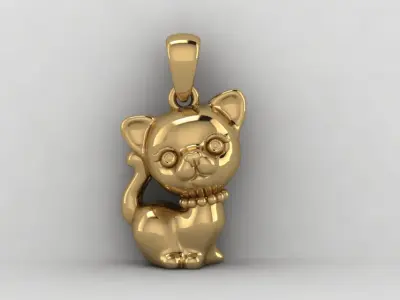 pendant cat kittie cute 3D print model