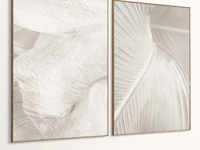 Plaster Two Photo Frame 417 Low-poly 3D model