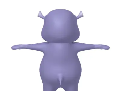 Hippopotamus hippo character 3D model