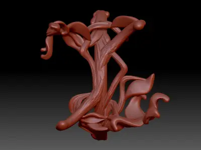 Ring with flowers 3D print model