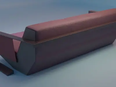 3D Studio Couch Low-poly 3D model