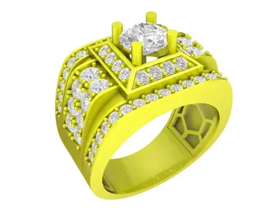 7056 luxury korean diamond men ring 3D print model
