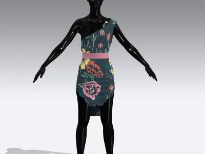 Woman Cloth Dress Low-poly 3D model