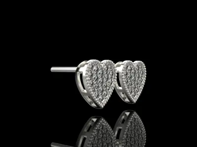 Stud heart earring model 674 3D print model
