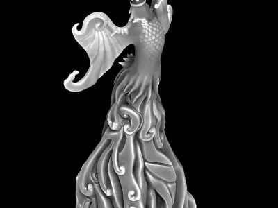 Stone Emerald - Phoenix Sculpture 17 3D model