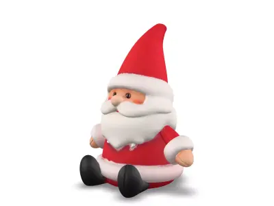 Santa Plush Figurine Low-poly 3D model