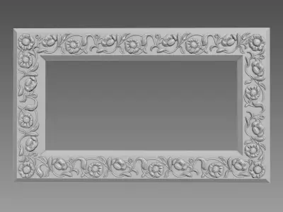 Mirror Frame Large Flower 3D model