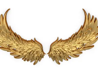 Wings Printable carved decor 04 3D print model