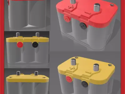 Optima Style battery for scale autos and dioramas  3D print model