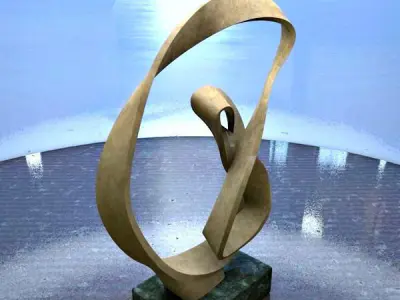 Spiral abstract home decoration sculpture 3D model