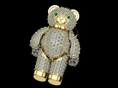 bear diamonds pendant 3D print model