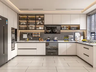 Kitchen fully parametric Resizable manufacturable 0060 3D model