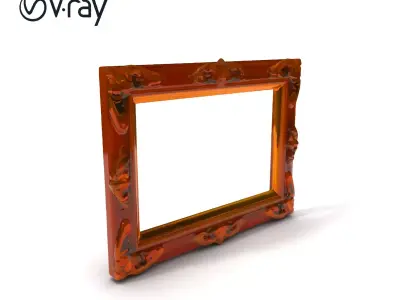 Ornate Vintage Picture Frame Model Pack Low-poly 3D model