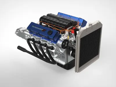 Dodge V8 engine Free 3D model