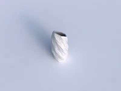 Vase twisted bent hexagon with organic cells 3D print model