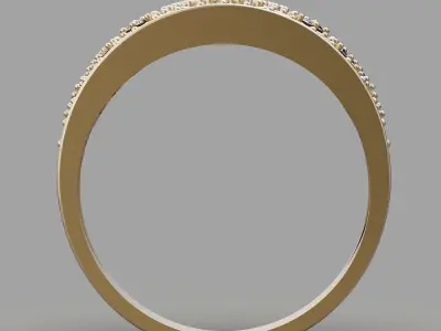 Crown ring silver gold jewelry printable 3D model 3D print model