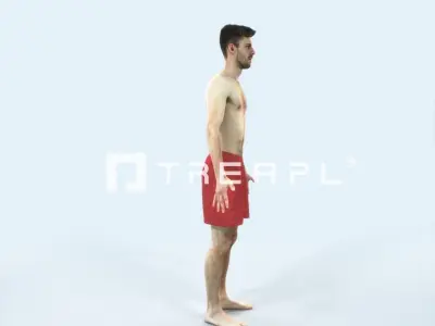 Posture L Beach Animated Rigged Sports Man Low-poly 3D model