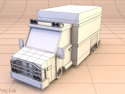 Low Poly Truck Low-poly 3D model