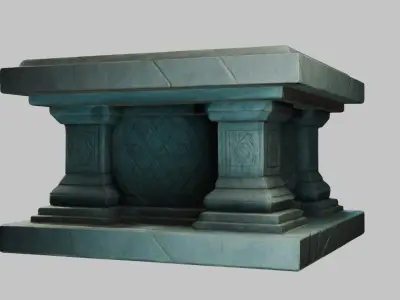 Fantasy Medieval Altar Stylized Low-poly 3D model
