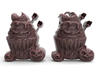 hallowen cup cake decor  3D print model