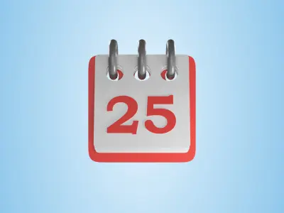 Christmas Date Calendar Low-poly 3D model