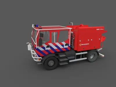 Fire truck Low-poly 3D model