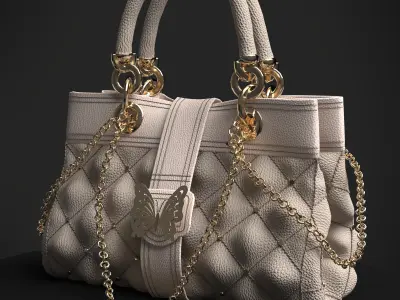 Luxury Quilted 3D Handbag  3D model