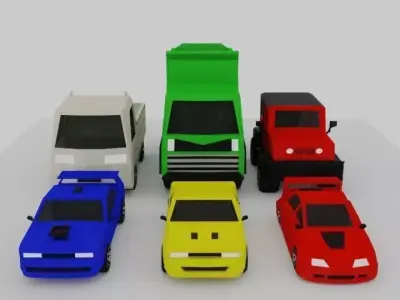 Low Poly Car Low-poly 3D model 9