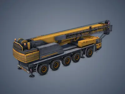 Mobile Crane Rigged Low-poly 3D model