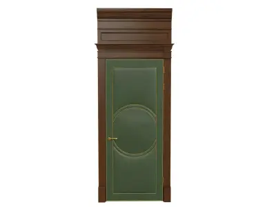 Classic wooden door 03 3D model