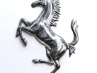 Ferrari horse logo 02 3D print model