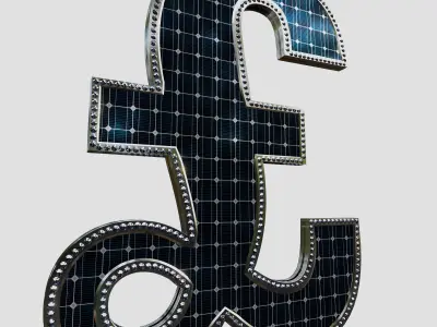 Solar Panel EURO Sign 3D model