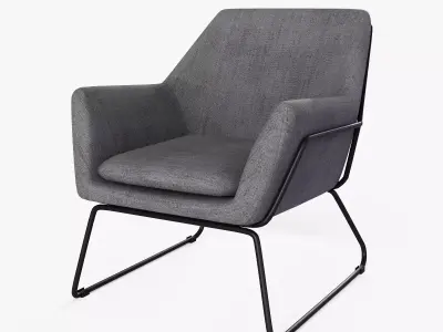 Denice Arm Chair dark grey Low-poly 3D model