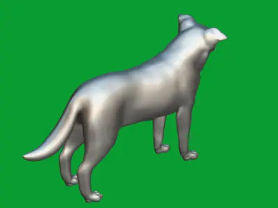 Blue Merle Border Collie Dog Low-poly 3D model
