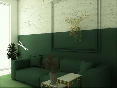 interior modern living room with walls 3D model