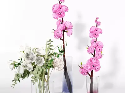 Flower plant set 06 3D model