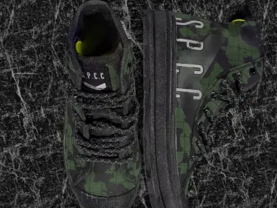 SSPC CAMOUFLAGE 3D SHOES - GREEN Low-poly 3D model