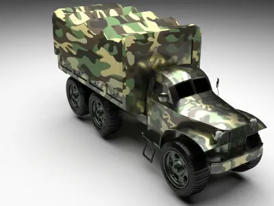 Military Truck URAL 4320 Russian 3D model