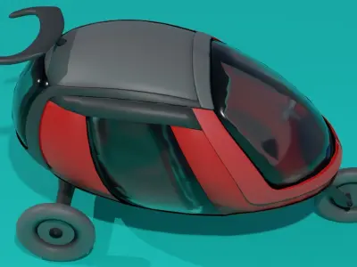 Multi-purpose hybrid electric self-charging solar tricycle 3D model