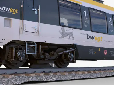 Bombardier TALENT Train sweg Rigged Animated 3D model