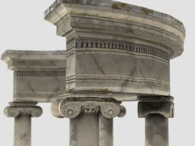 Neoclassical Circular Pavilion Low poly Low-poly 3D model