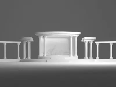 Wedding Stage 3D model 7