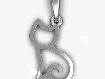 Pendant cat  3D print model