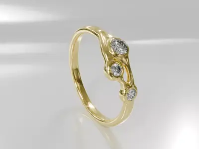 Celestial Drops Ring - 3D print ready 3D print model 3D print model